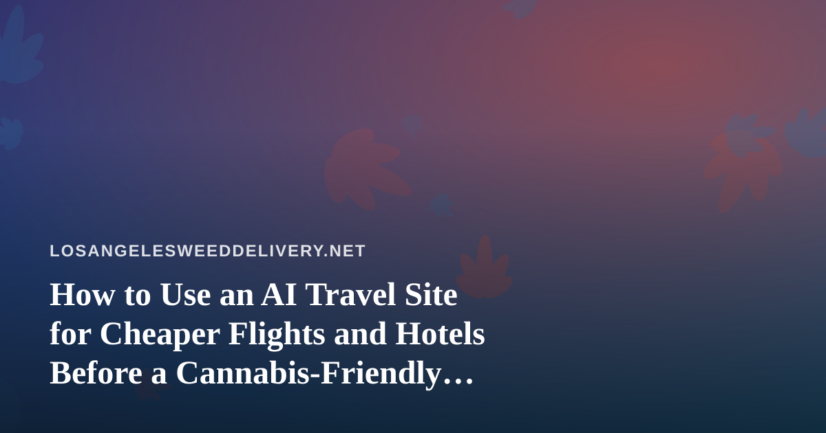 How to Use an AI Travel Site for Cheaper Flights and Hotels Before a Cannabis-Friendly Trip